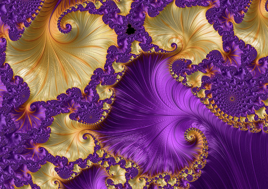 Wall Hanging Digital Art - Violet And Orange Delight Abstract by Georgiana Romanovna