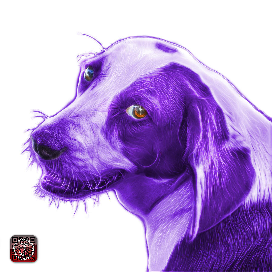 Violet Beagle dog Art- 6896 -WB Painting by James Ahn