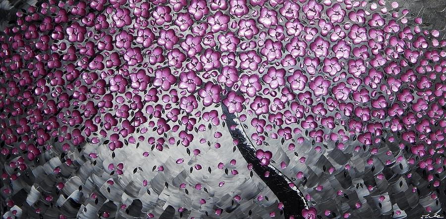 Abstract Painting - Violet Blossoms by Ilonka Walter