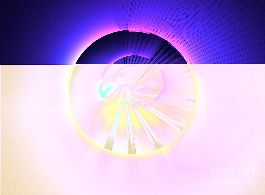 Abstract Digital Art - Violet Blue Rays by Kim Sy Ok