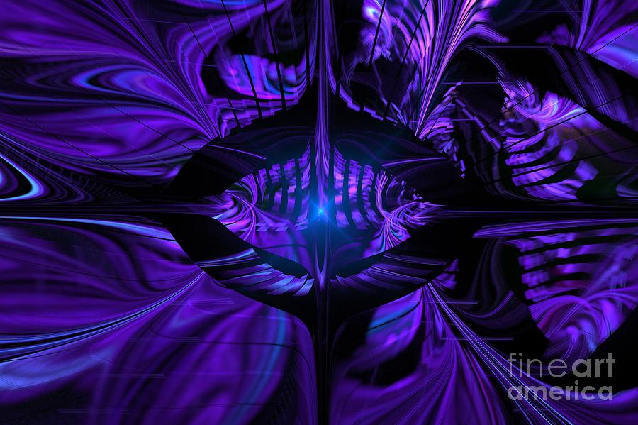 Abstract Digital Art - Violet Blue Spaceship by Kim Sy Ok