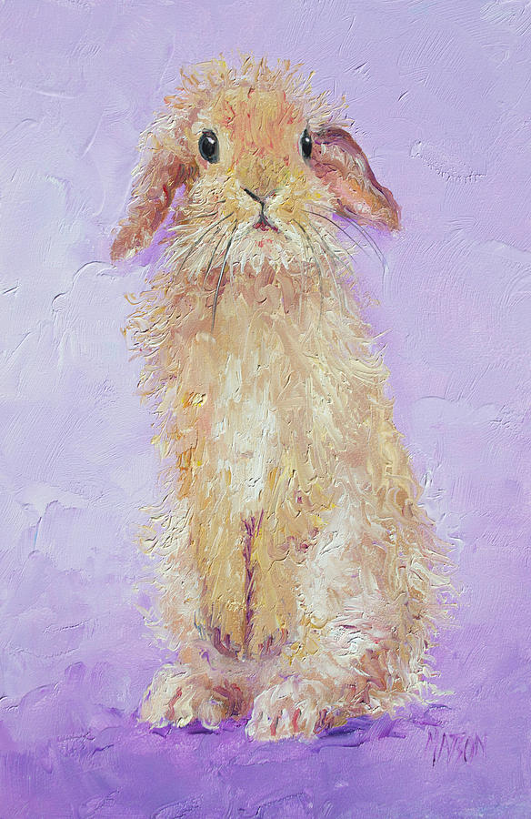 Violet Bunny Painting by Jan Matson