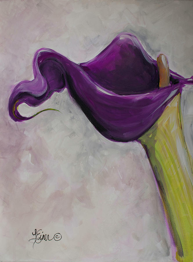 Violet Calla Lily Painting by Terri Einer