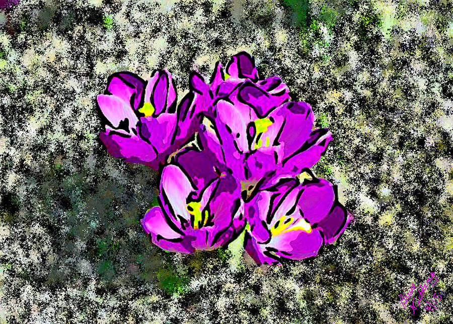 Violet Crocuses Painting by Bruce Nutting