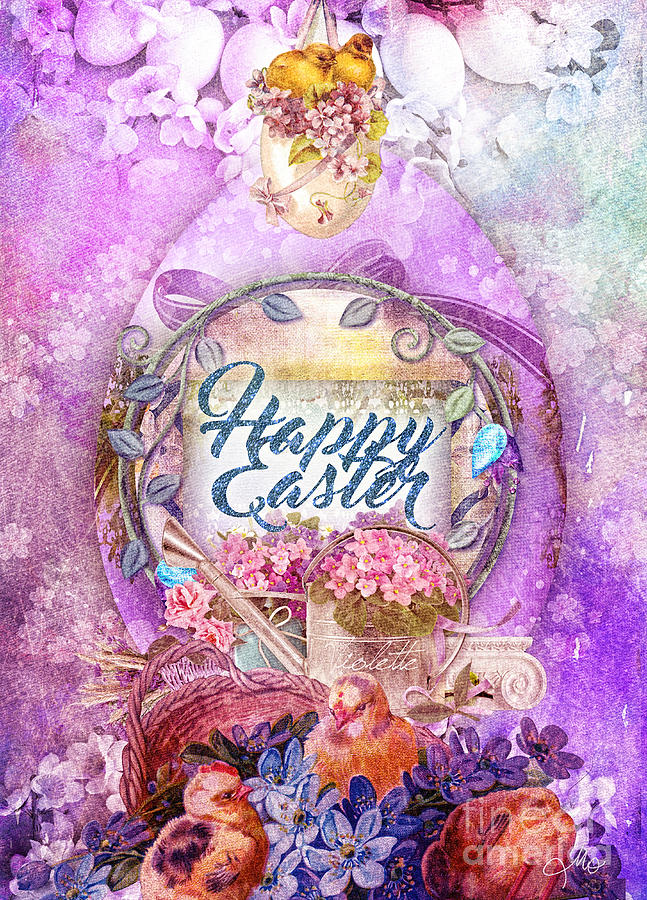 Violet Easter Painting by Mo T