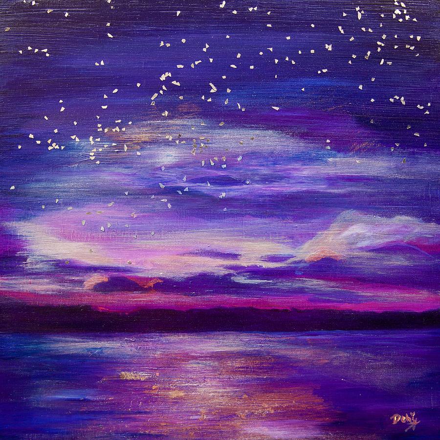Violet Evening Painting by Debi Starr