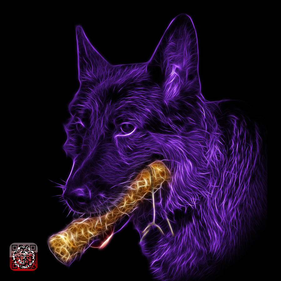 Violet German Shepard and Toy - 0745 F Painting by James Ahn