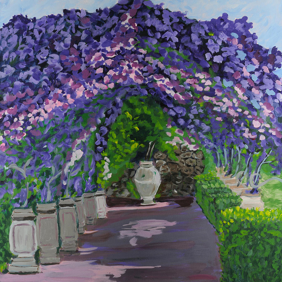 Provence Painting - Violet Haze, 30 by 30 , Provence , France by Seonaid Ross