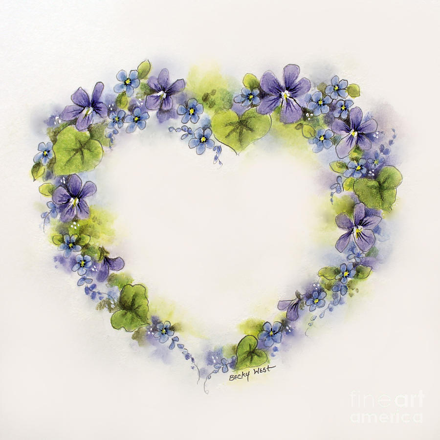 Flower Mixed Media - Violet heart by Becky West