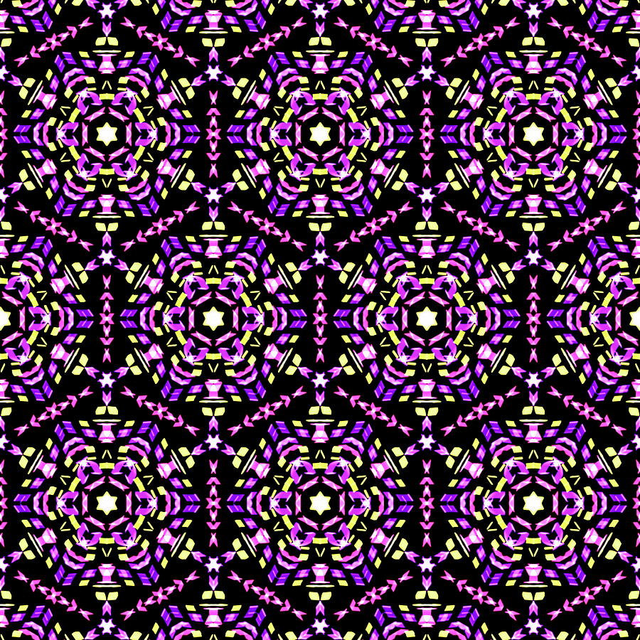Violet Hexagon Pattern Digital Art