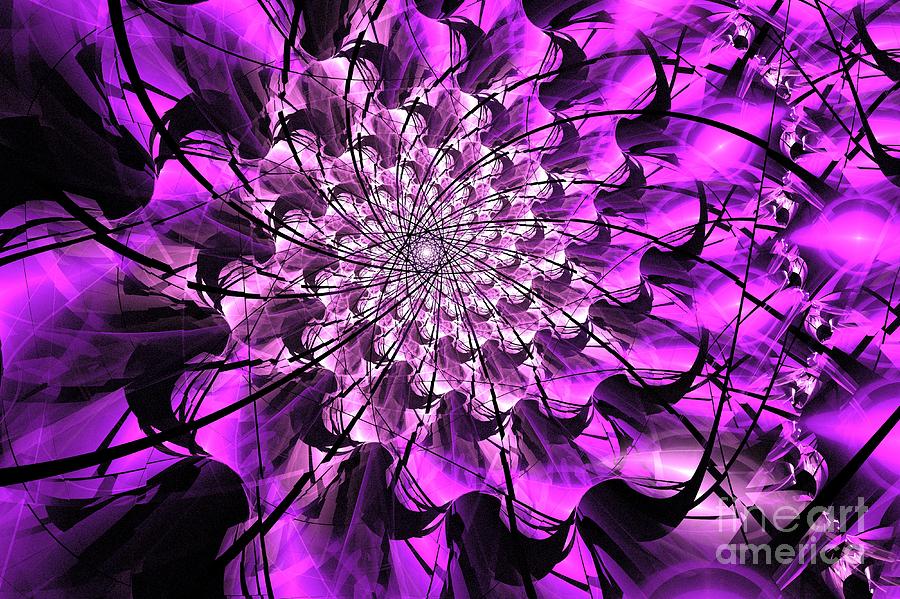 Abstract Digital Art - Violet Petunia Spiral by Kim Sy Ok