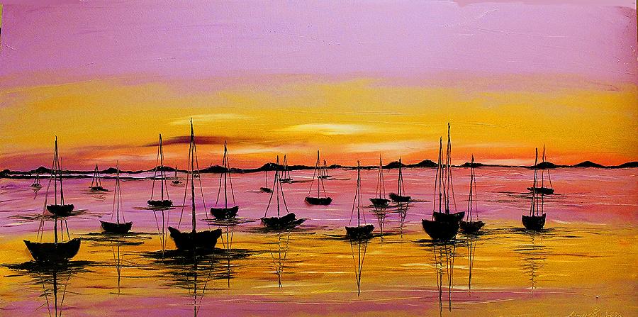  Violet Pink Sky Sails #1 Painting by James Dunbar