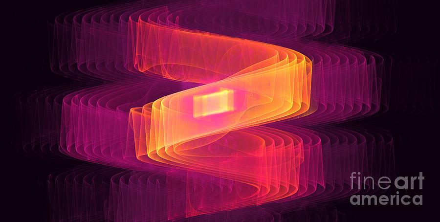 Abstract Digital Art - Violet Ribbons by Kim Sy Ok