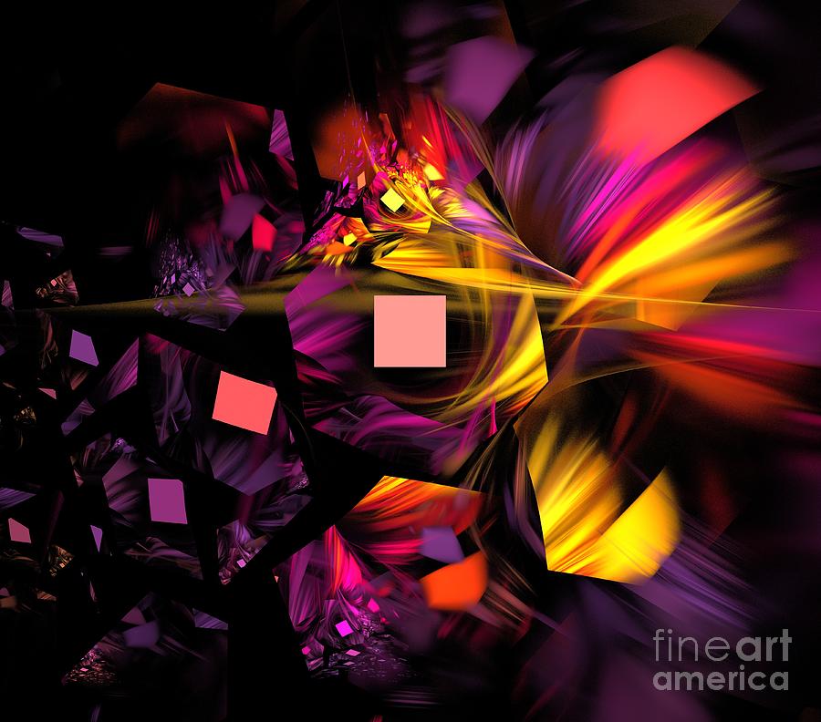 Abstract Digital Art - Violet Satin Honeycomb by Kim Sy Ok