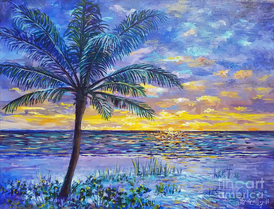Violet Sunset  Painting by Lou Ann Bagnall