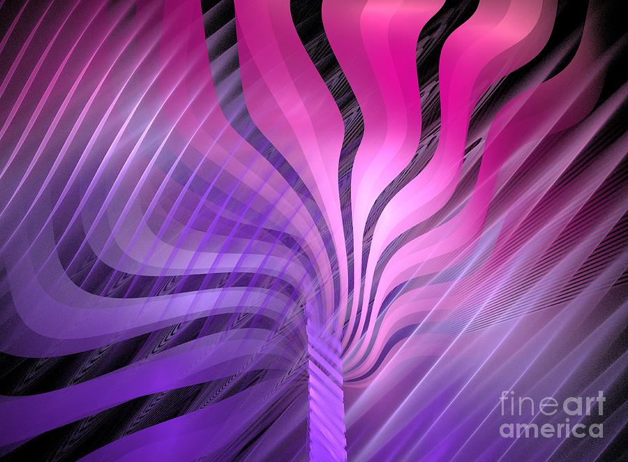 Abstract Digital Art - Violet Tree by Kim Sy Ok