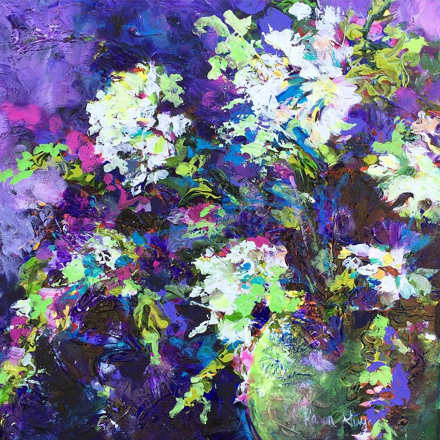 Violet Vase Painting by Karen Ahuja | Fine Art America