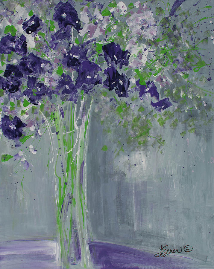 Violet Whispers Painting by Terri Einer