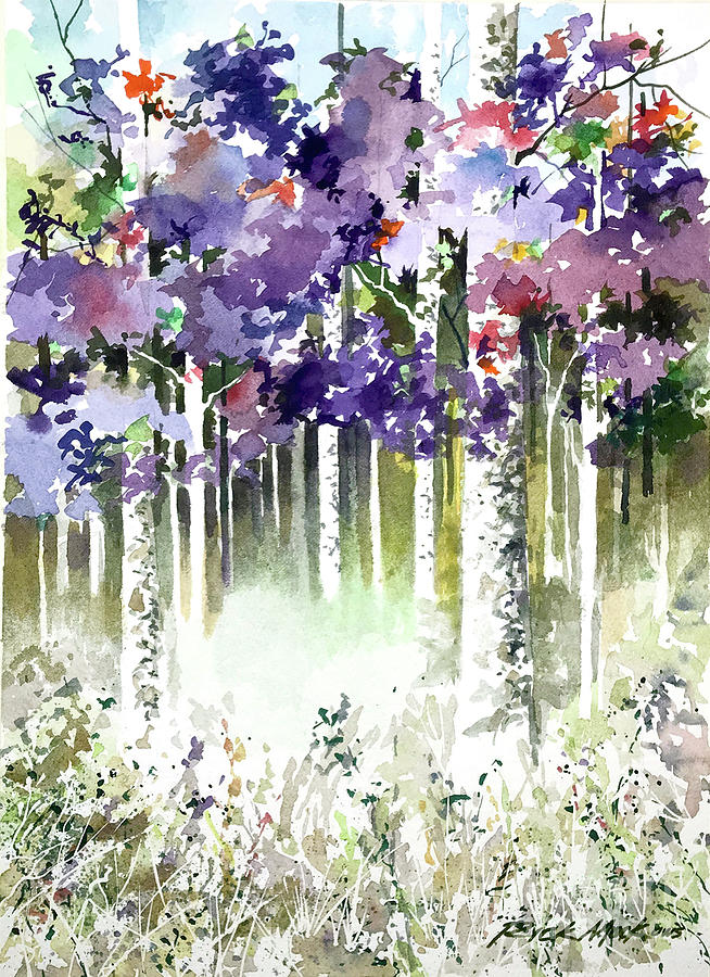 Violetrees2 Painting by Rick Mock