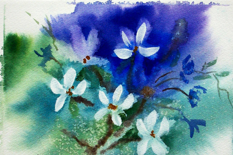 Flower Painting - Violets 2 by Ruth Bevan