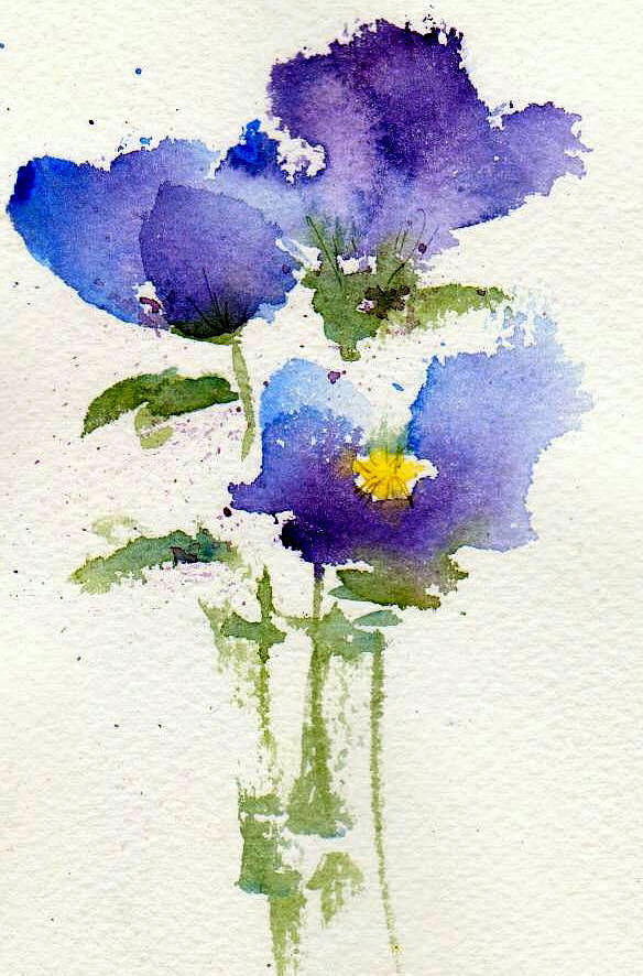 Flower Painting - Violets by Anne Duke