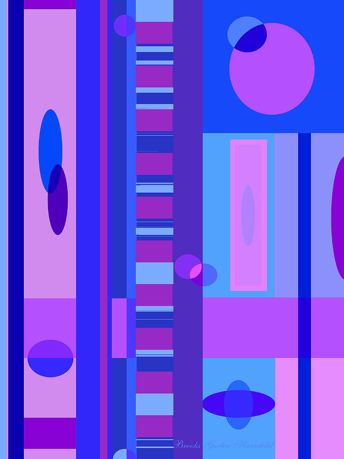 Violets r Blue - Abstract Digital Design - Original Art Digital Art by Brooks Garten Hauschild