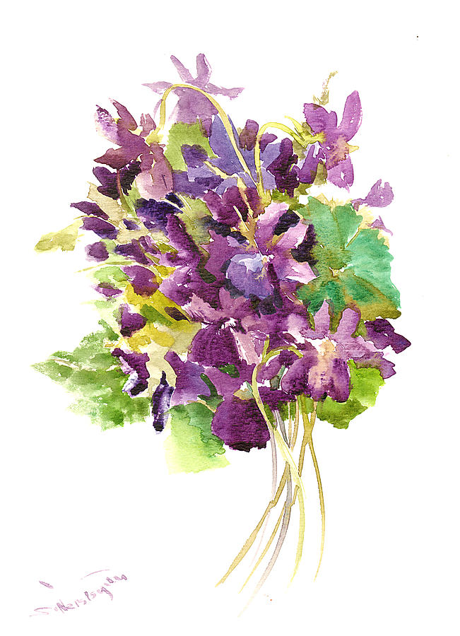Violets Painting by Suren Nersisyan
