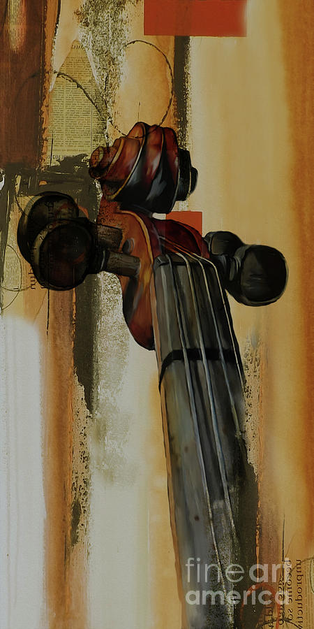 Violin Abstract art  09i Painting by Gull G