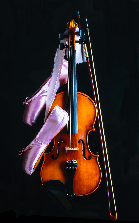 Violin And Pointe Shoes Photograph by Garry Gay