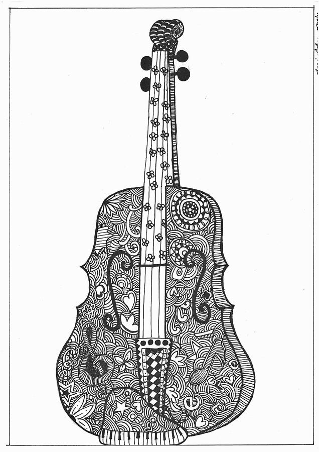 Violin Doodle Painting by John - Pixels