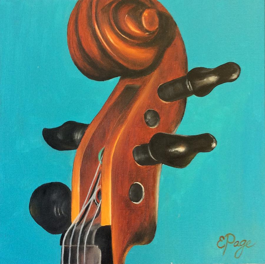 Violin Head Painting by Emily Page
