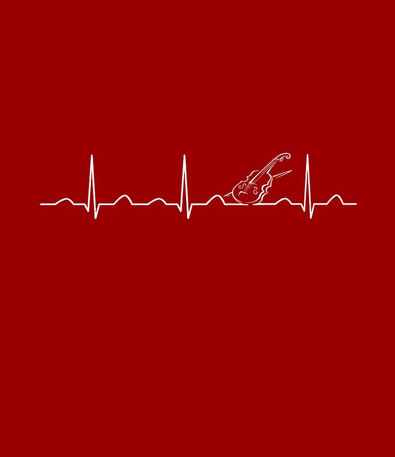Music Digital Art - Violin Heartbeat by Sophia