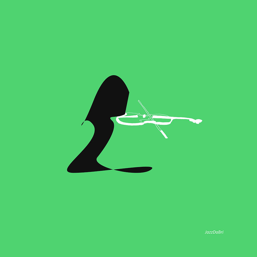 Violin in Green Digital Art by David Bridburg