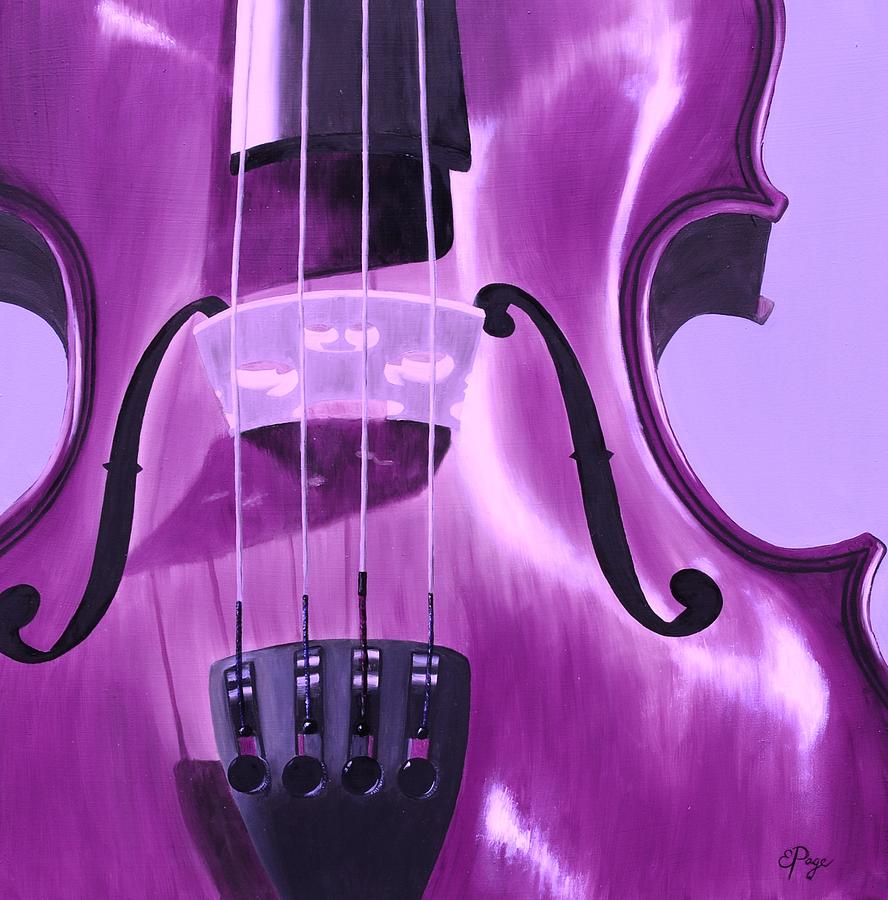 Violin in Purple Painting by Emily Page