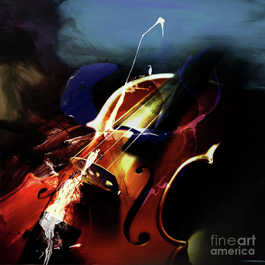 Music Painting - Violin Painting art 321 by Gull G