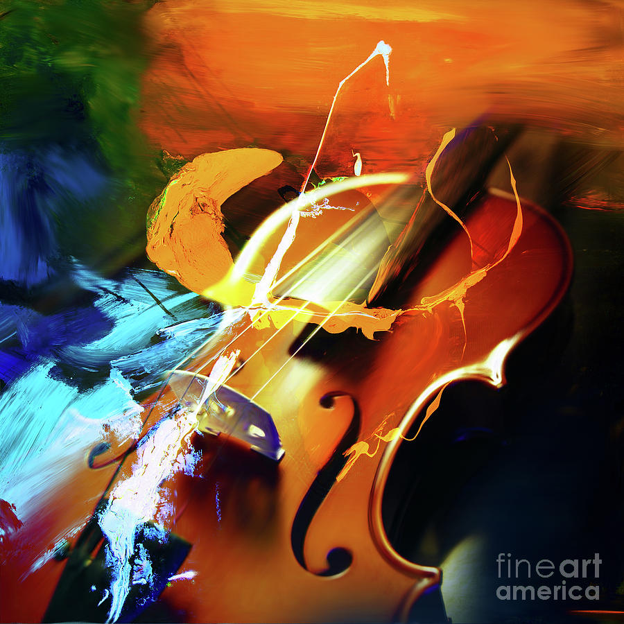 Music Painting - Violin painting art 51 by Gull G