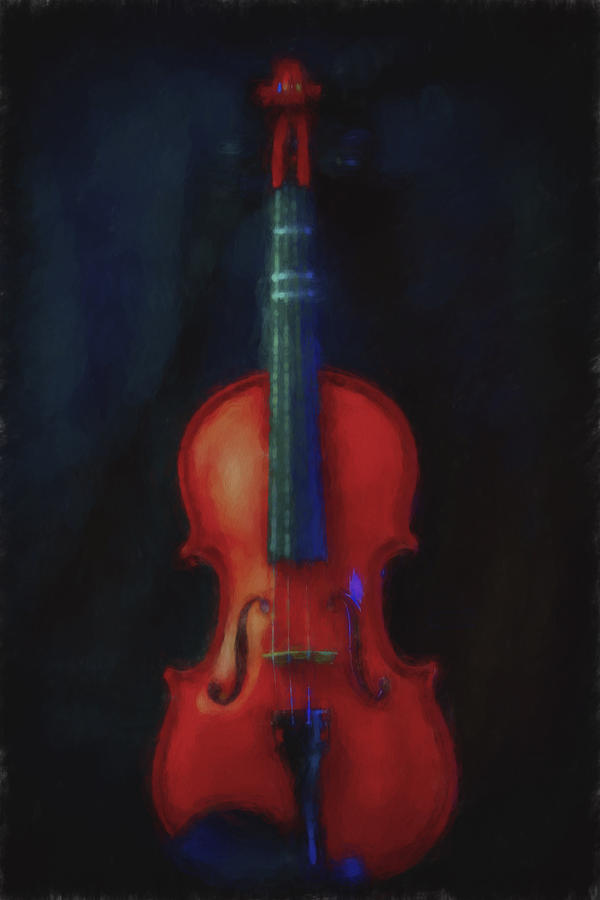 Violin Portrait Music 12 Painted Digitally Photograph by David Haskett II