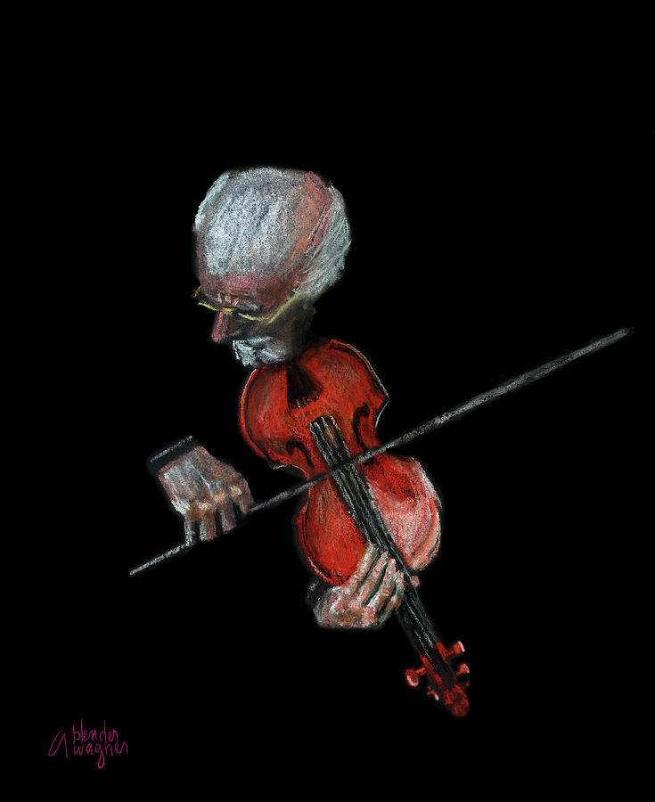 Violin Virtuoso Pastel by Arline Wagner