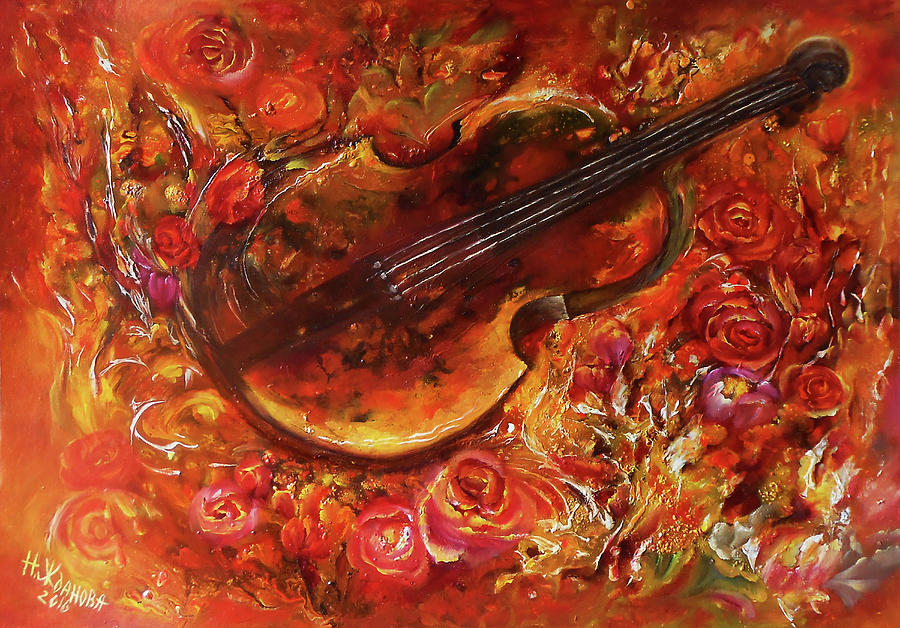violin reflection painting violin reflection painting