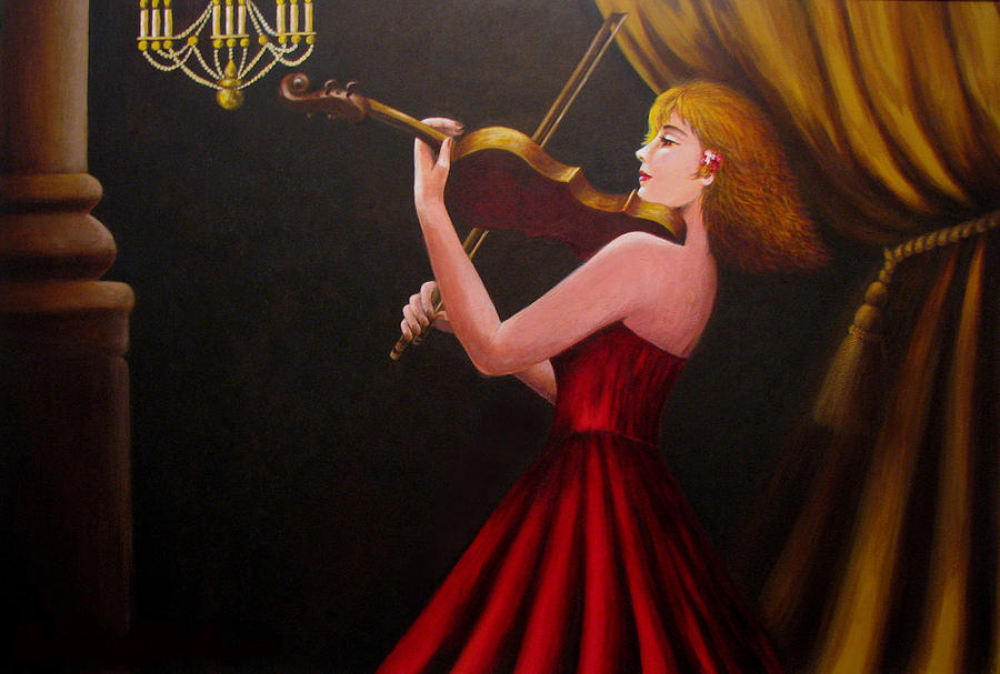 Oil Painting - Violinist by Anh T Chau Oil Painting - Violinist by Anh T Chau