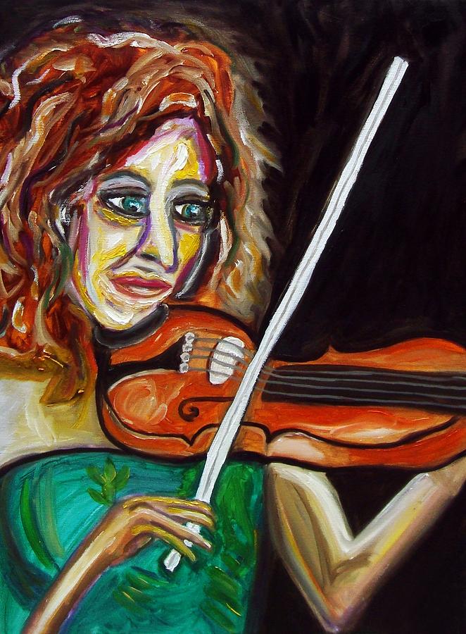 Music Painting - Violinist by Azalea Millet