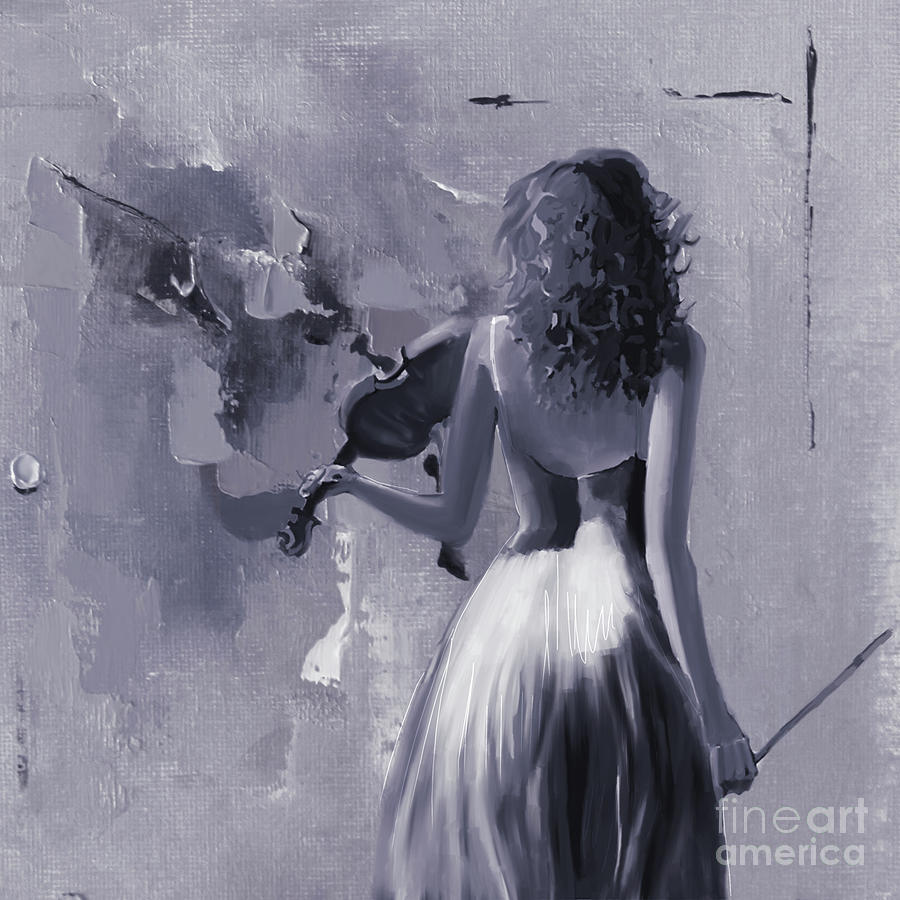 Violinist Lady 345Y Painting by Gull G