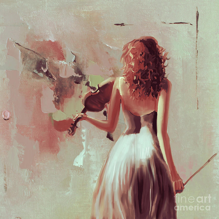 Violinist Lady 67TH Painting by Gull G