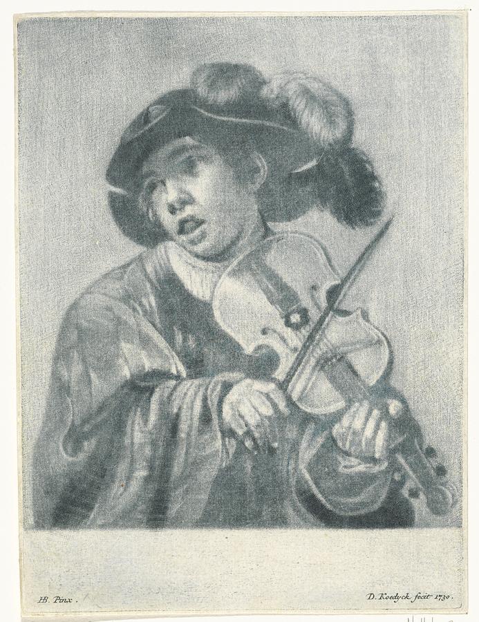 Vioolspeler, Dirk Koedijck, 1730 Painting by Celestial Images