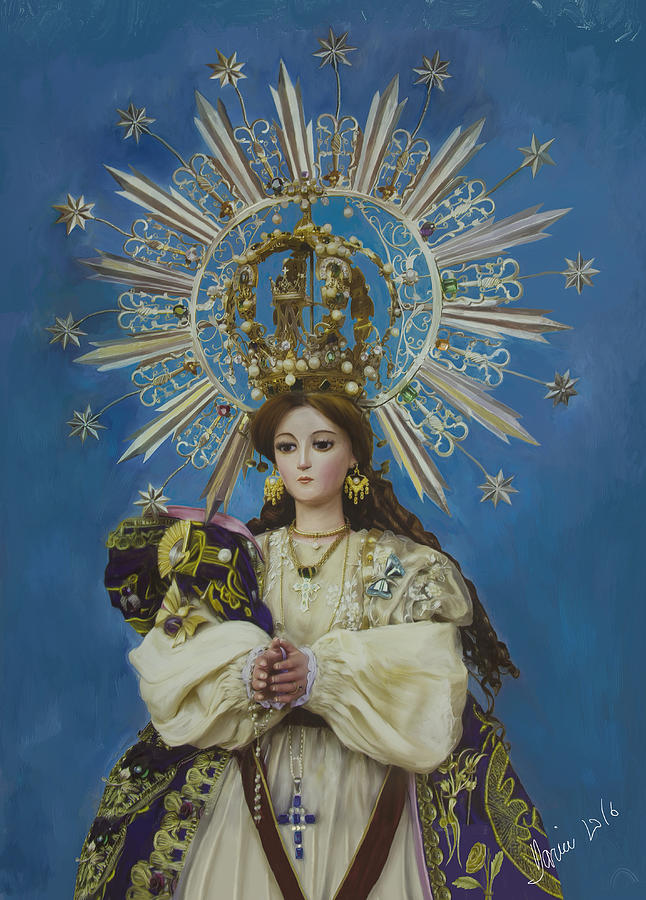 Virgen del Trono Painting by Darwin Granda - Fine Art America