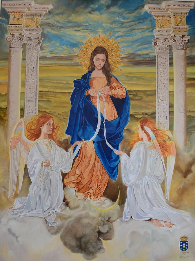 Oscar Casares Painting - Virgen Desatanudos De Galicia by Oscar Casares