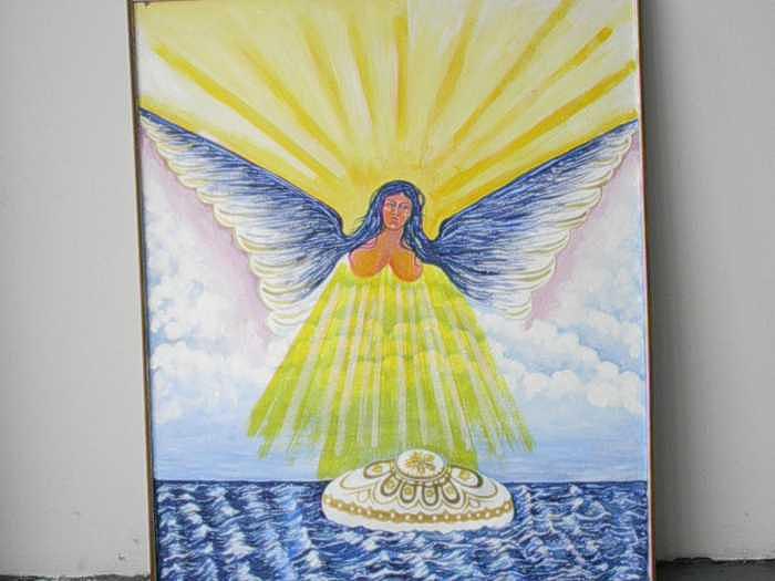 Virgen Protectora Painting by Carmelo Prado Virgen Protectora Painting by Carmelo Prado