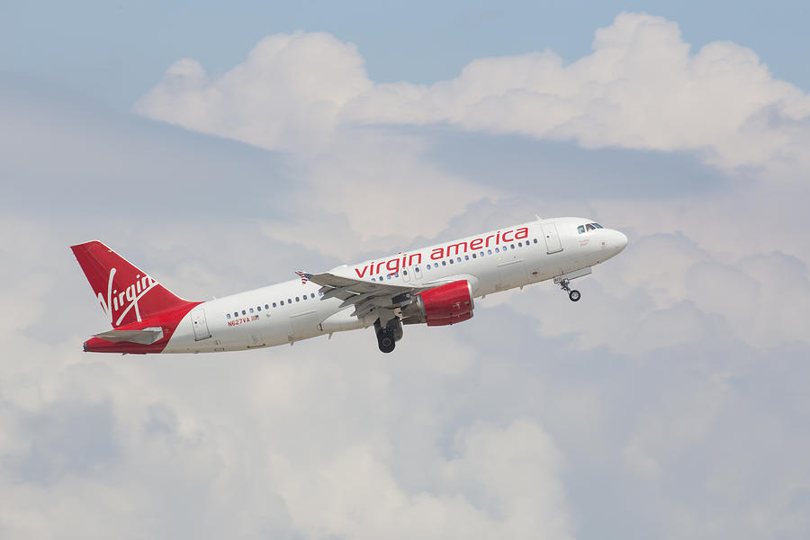 Airplane Photograph - Virgin America by Dart Humeston