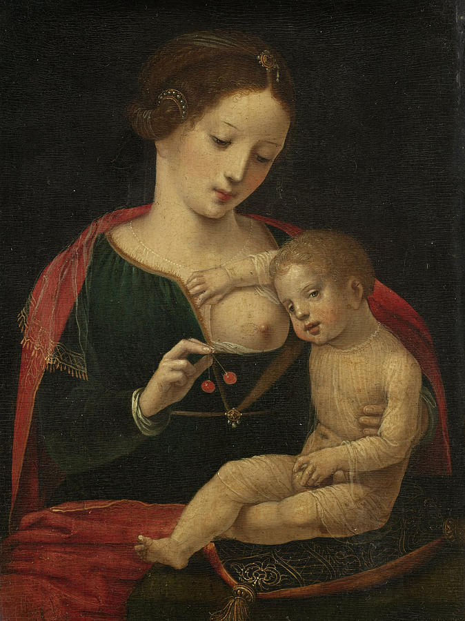 Virgin and Child 2 Painting by The Master of the Female Half-Lengths