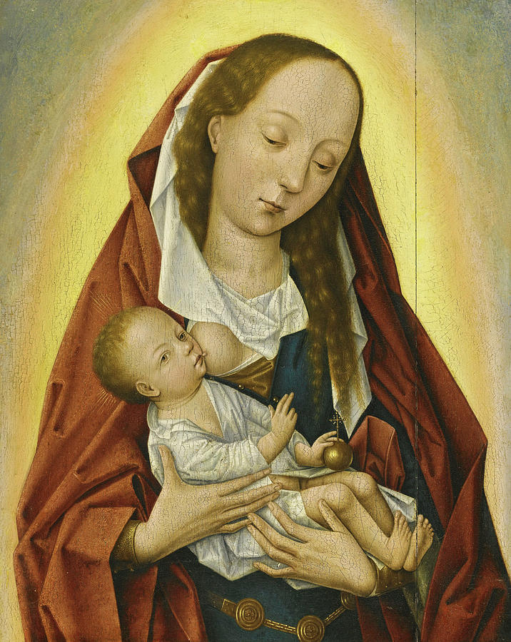 Virgin And Child Painting by Studio of Rogier van der Weyden